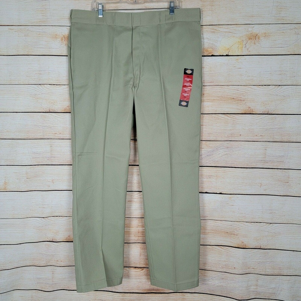Dickies 874 Original Fit Mens Size 42 x 32 Khaki Work Pants Sits at Waist New